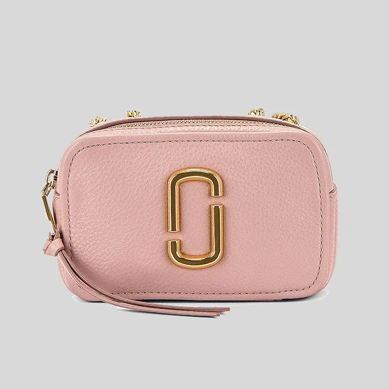 Heavy-duty utility crossbody bag-Marc Jacobs The Glam Shot Leather Crossbody Adobe Rose RS-H121L01FA21