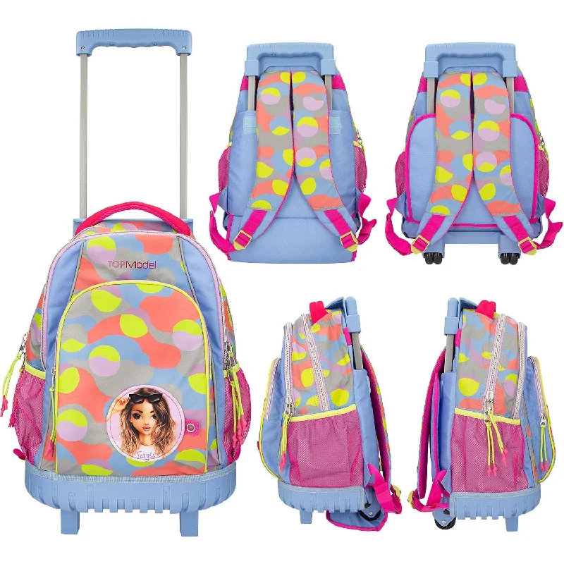 custom backpack with prints -TOPModel School Backpack w/Trolley Flash