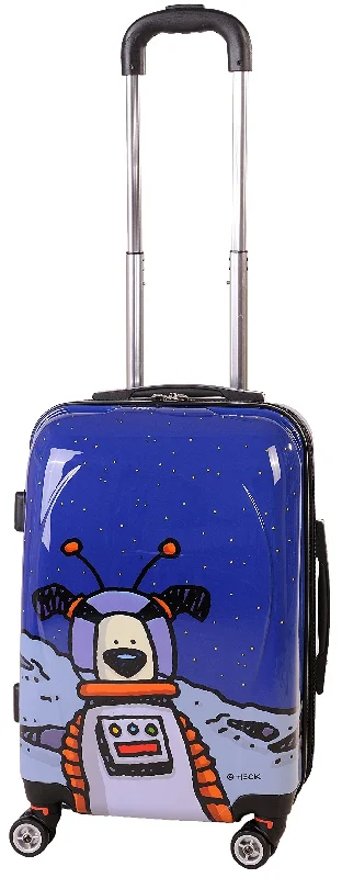 vogue suitcase for fashion travel -Ed Heck Moon Dog Hardside Spinner Luggage 21 Inch, True Blue, One Size