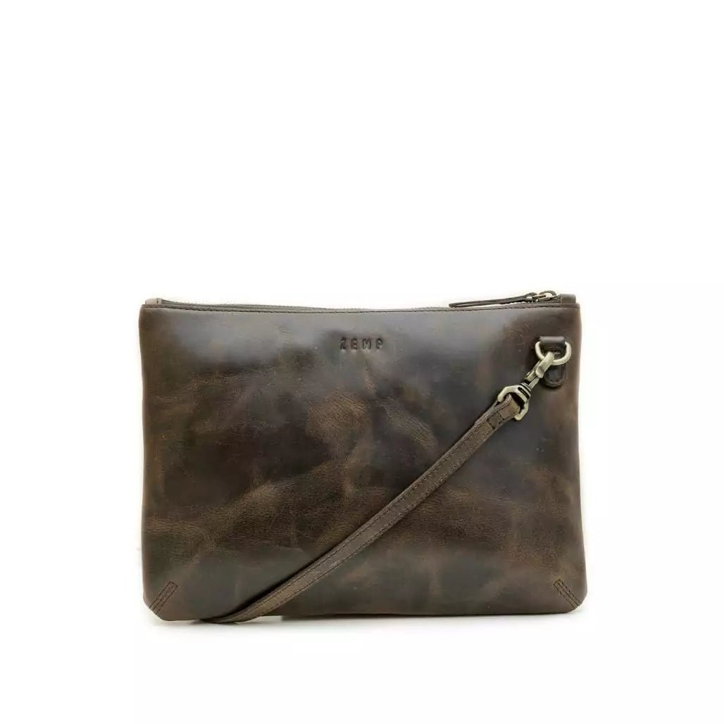 Luxury black crossbody bag-Zemp Amsterdam Sling Cross Body Bag (M) | Waxy Brown