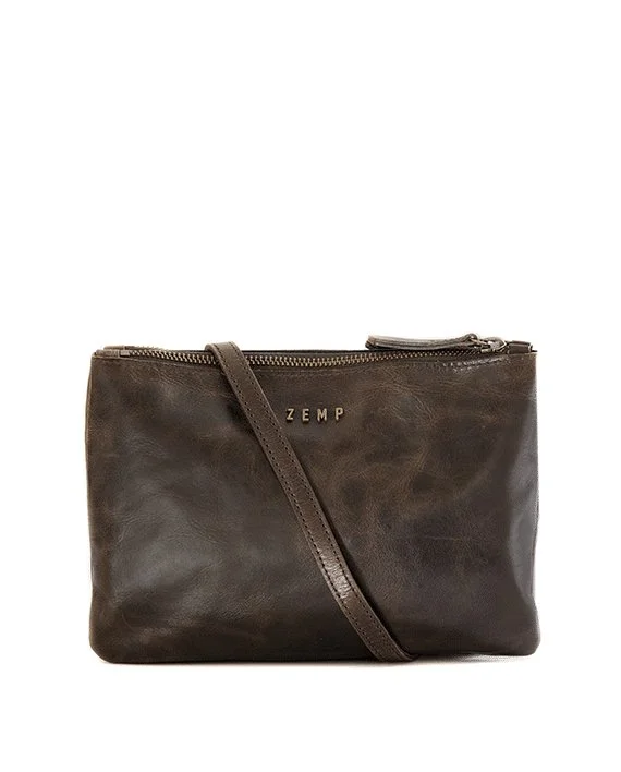 Chic silver crossbody bag-Zemp Paddington Sling Bag | Waxy Brown