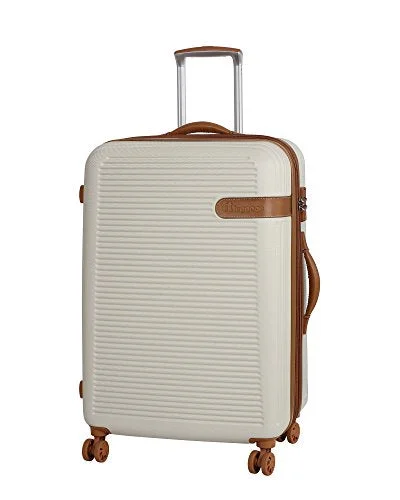 high suitcase for premium trips -It Luggage Valiant 28" Hardside 8 Wheel Expandable Lightweight Spinner, Cream With Almond Trim